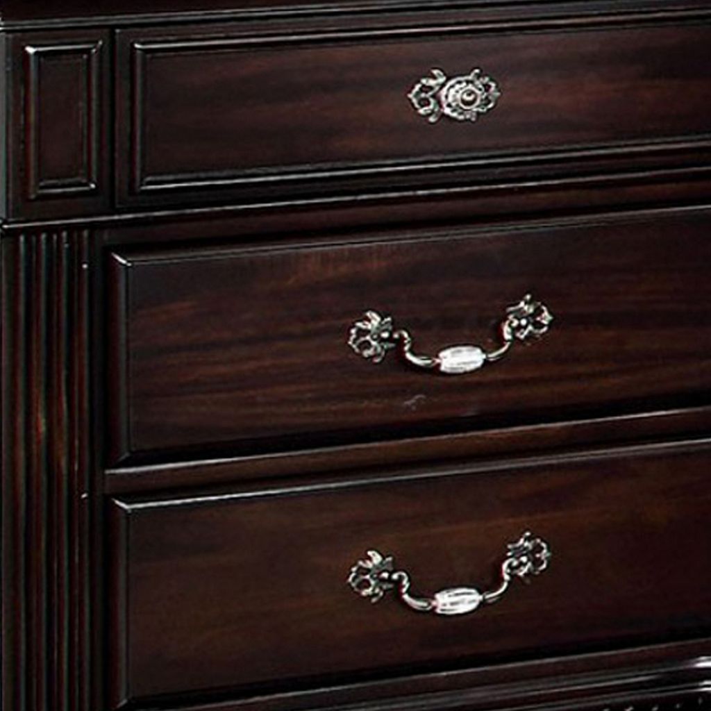 Syracuse Traditional Style Beautiful Nightstand, Dark Walnut - View 3