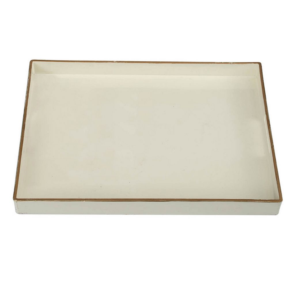 Mimosa Rectangle Tray With Cutout Handles, White - View 5