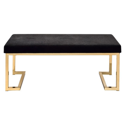 Astonishing Bench, Black Fabric & Gold - View 2