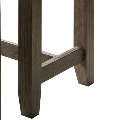 3 Piece Counter Height Dining Set with Stools, Gray - View 4