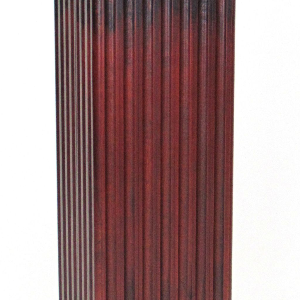 Square Shaped Column Pedestal with Reeded Design, Brown - View 3