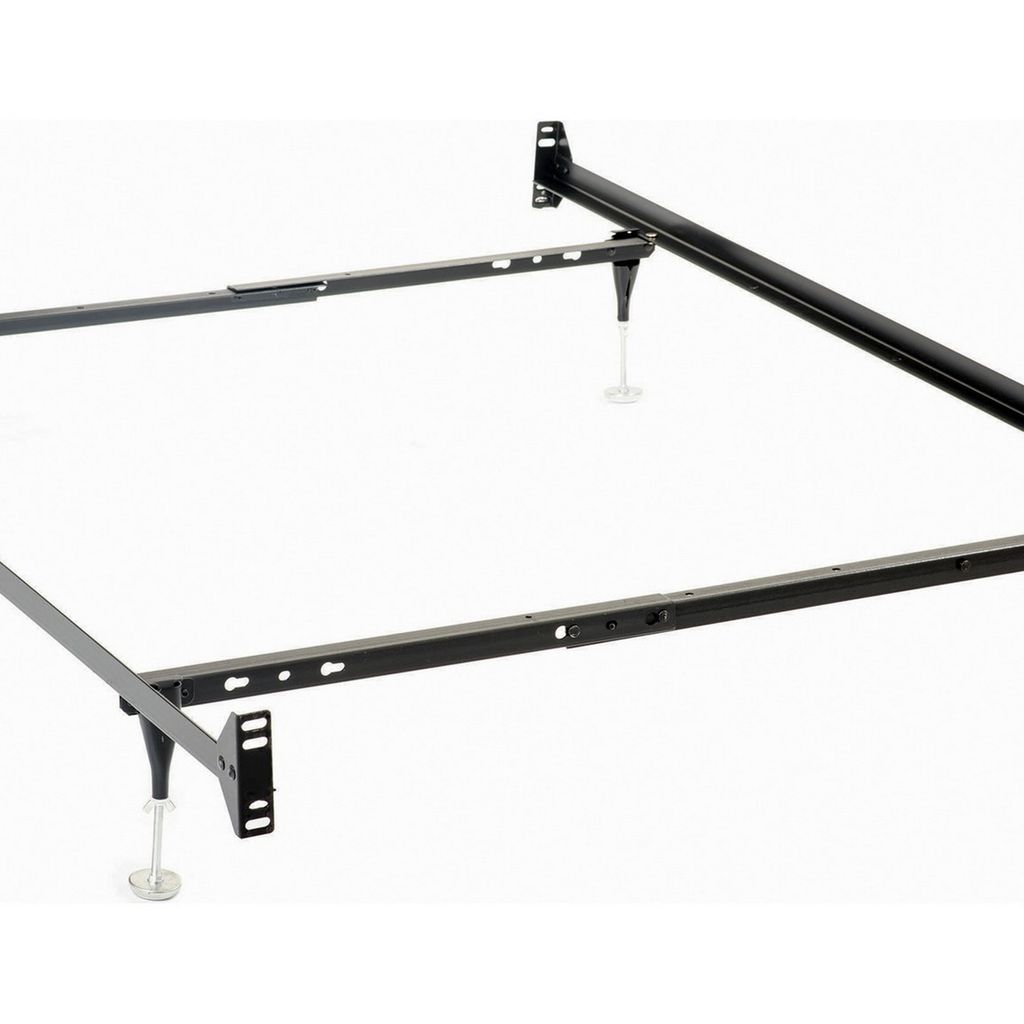 Nit Multisize Bed Frame, Twin or Full, 4 Legs with Glides, Black Metal - View 2