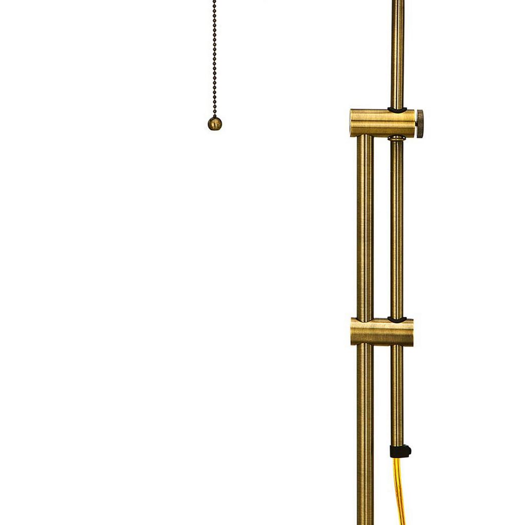 Metal Rectangular Desk Lamp with Adjustable Pole, Gold - View 3