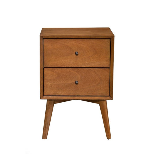 Mid Century Mahogany Wood Nightstand, Acron
