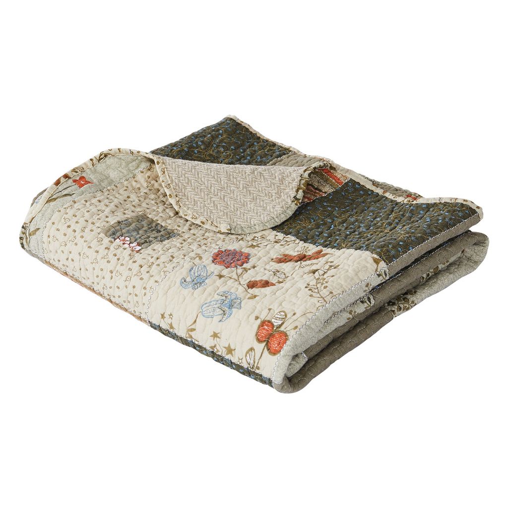 50 x 60 Cotton Quilted Throw Blanket with Fill, Wild Flowers, Multicolor - View 2