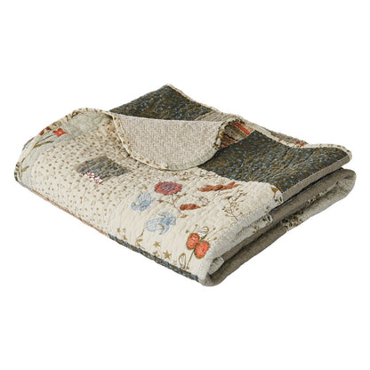 50 x 60 Cotton Quilted Throw Blanket with Fill, Wild Flowers, Multicolor - View 2
