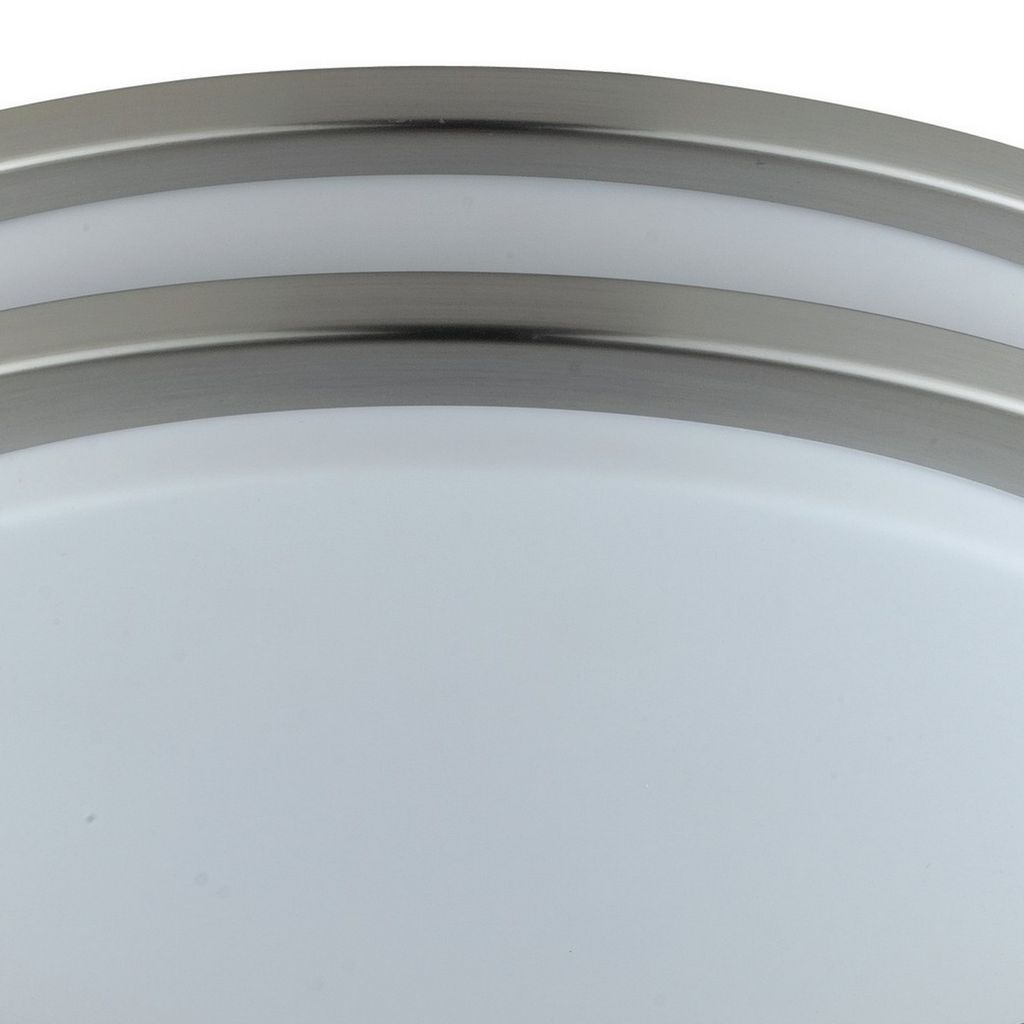 14 Inch Modern Ceiling Lamp with Frosted Acrylic Plate, Steel Trim, White - View 4