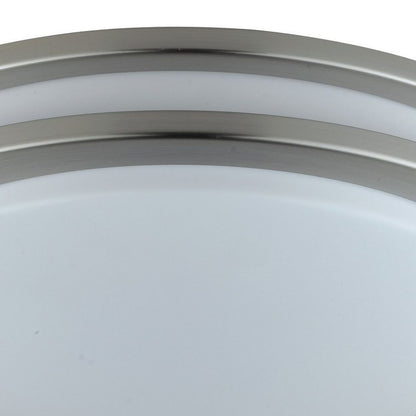 14 Inch Modern Ceiling Lamp with Frosted Acrylic Plate, Steel Trim, White - View 4
