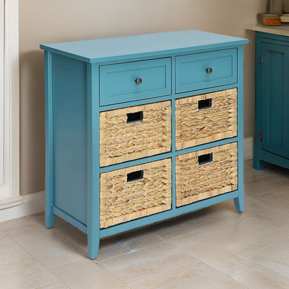 Flavius Console Table With 6 Drawers, Blue - View 7
