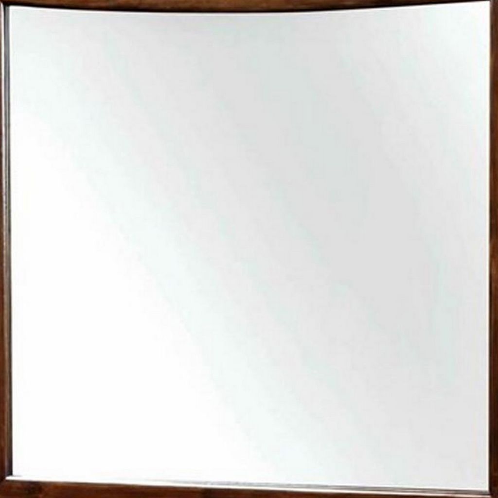 Mirror with Rectangular Wooden Frame, Cherry Brown - View 3