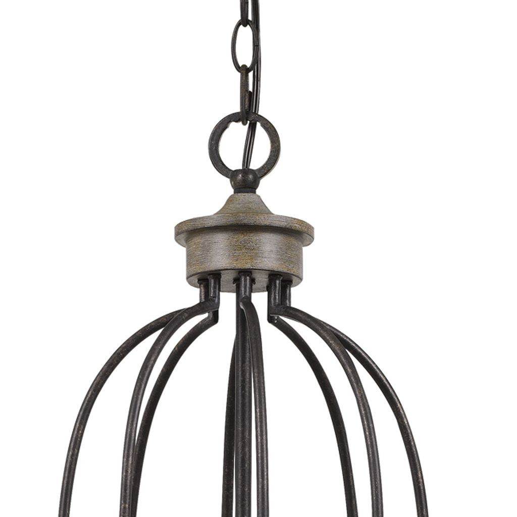 60 X 8 Watt Metal Chandelier with Tubular Frame, Textured Bronze - View 3