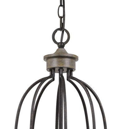 60 X 8 Watt Metal Chandelier with Tubular Frame, Textured Bronze - View 3