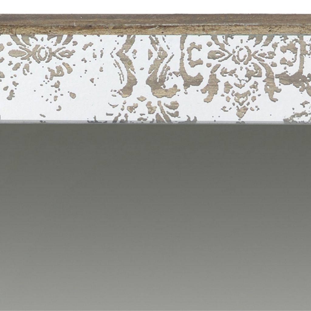 Filo 15 Inch Square Accent Wall Mirror, Raised Edges, Silver Wood Frame - View 3