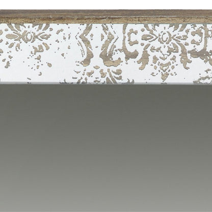 Filo 15 Inch Square Accent Wall Mirror, Raised Edges, Silver Wood Frame - View 3