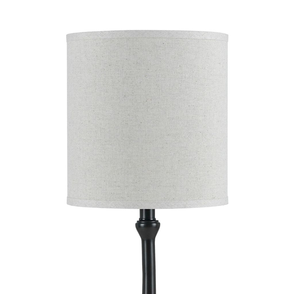 Elongated Bellied Shape Metal Accent Lamp with Drum Shade, Black - View 2