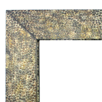 Rectangular Wall Mirror with Gravel Mosaic Border, Brown - View 2