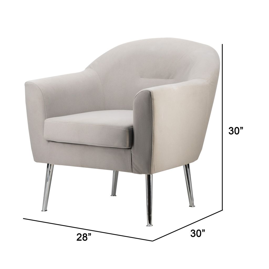 30 Inch Modern Accent Sofa chair, Curved, Ivory Fabric Upholstery - View 5