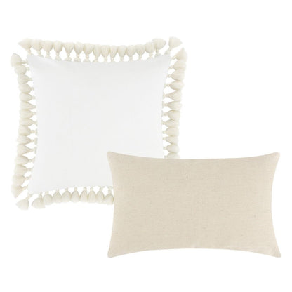Set of 2 Decorative Throw Pillows, Seahorse and Starfish Polyester, Tassels - View 4