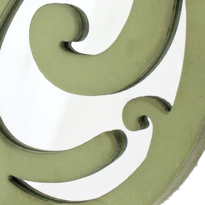 Set of 2 Wooden Oval Frame Wall Monogram with C Letter, Green - View 4