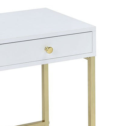 Astonishing Side Table, White & Gold - View 5