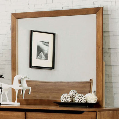 Lennart Mid Cent Modern Mirror, Oak Finish