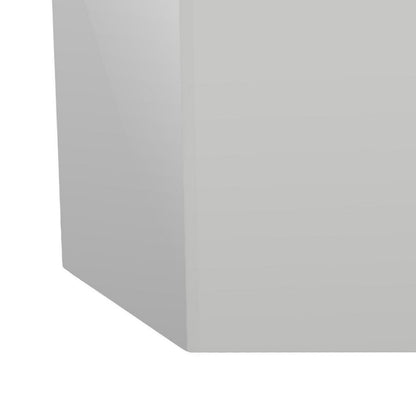 Cid Keli 15 Inch Modular End Table, Small, Glossy, Light Gray - View 4