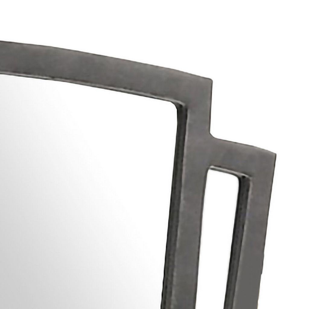 Tapered Fabric Frame Mirror with Mounting Hardware, Dark Gray - View 2