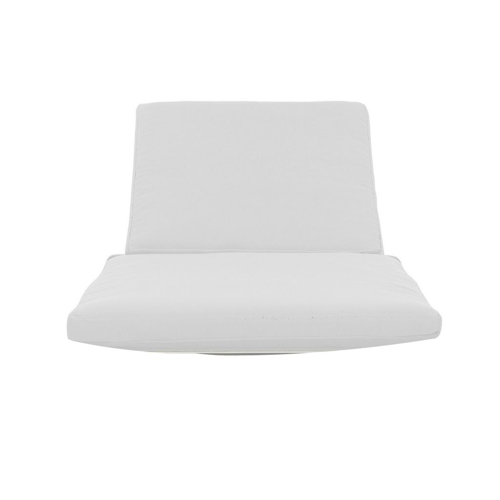 Edie 76 Inch Outdoor Lounger Cushion, White - View 2