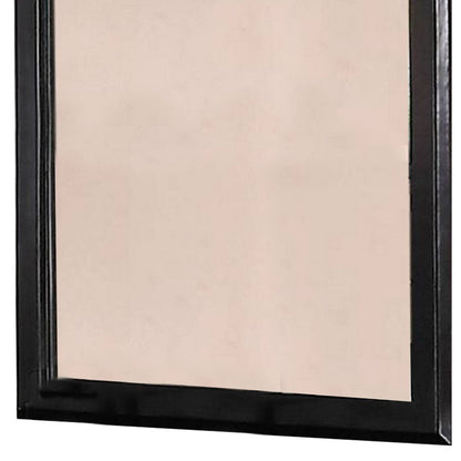 36 Inches Rectangular Wood Encased Mirror, Black - View 3