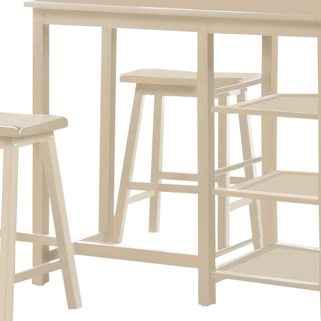 Spacious Counter Height Set, Off White, 3 Piece Pack - View 5