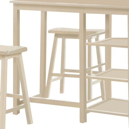 Spacious Counter Height Set, Off White, 3 Piece Pack - View 5