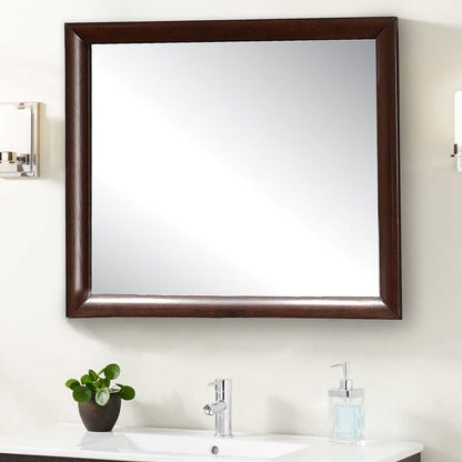 Contemporary Wooden Mirror with Rectangular Shape, Brown and Silver - View 7
