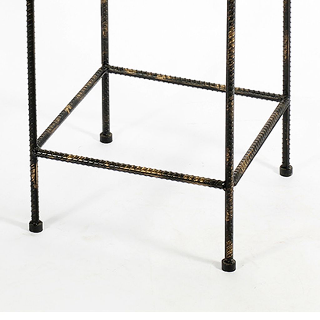 Scrolled Metal Frame Plant Stand with Square Top, Large, Black - View 4
