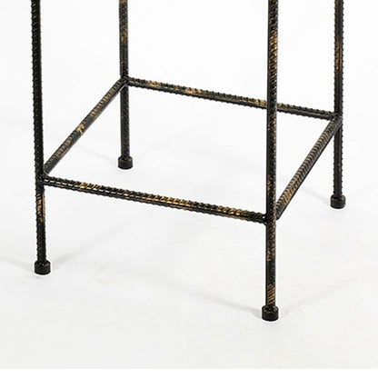 Scrolled Metal Frame Plant Stand with Square Top, Large, Black - View 4