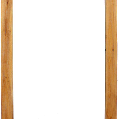 Farmhouse Style Rectangular Wooden Wall Mirror Set of 2 with Arched Top, Brown - View 3