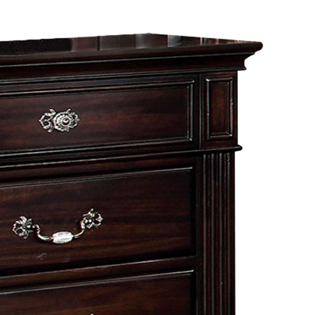 Syracuse Traditional Style Beautiful Nightstand, Dark Walnut - View 4