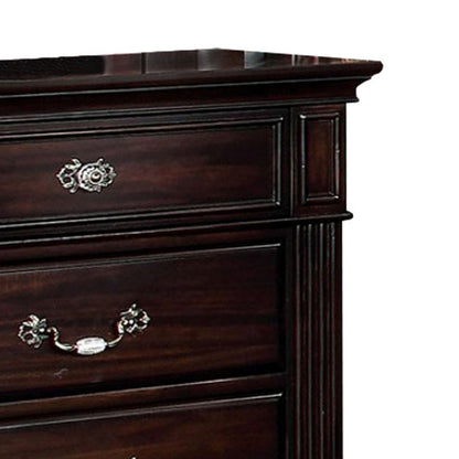 Syracuse Traditional Style Beautiful Nightstand, Dark Walnut - View 4