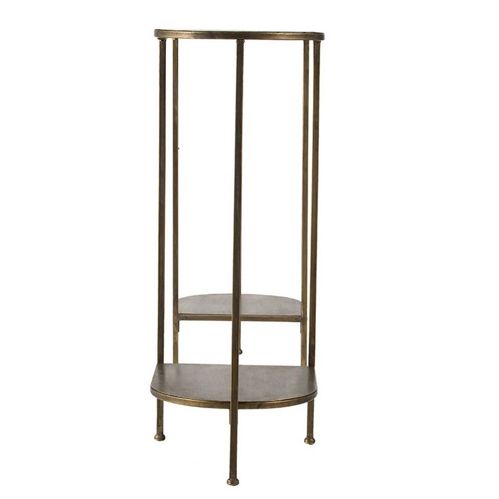 57 Inch Console Table, Oval, Steel Frame, Modern, Bronze Finish - View 3