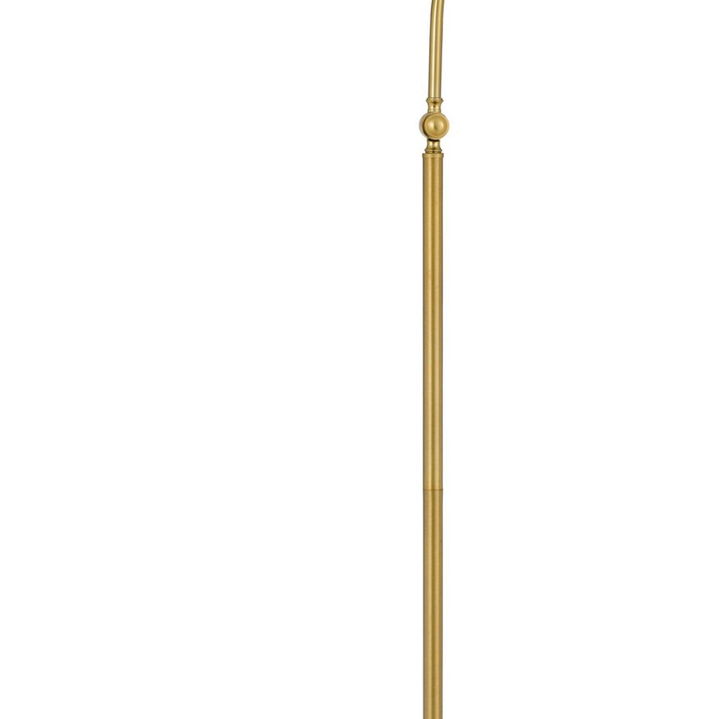 60 Inch Metal Curved Floor Lamp, Adjustable Dome Shade, Brass - View 4