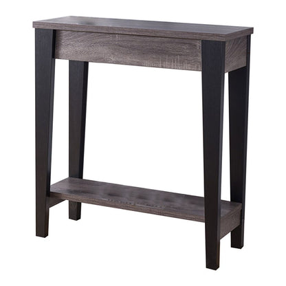 Wooden Console Table With Bottom Shelf, Black And Gray - View 7