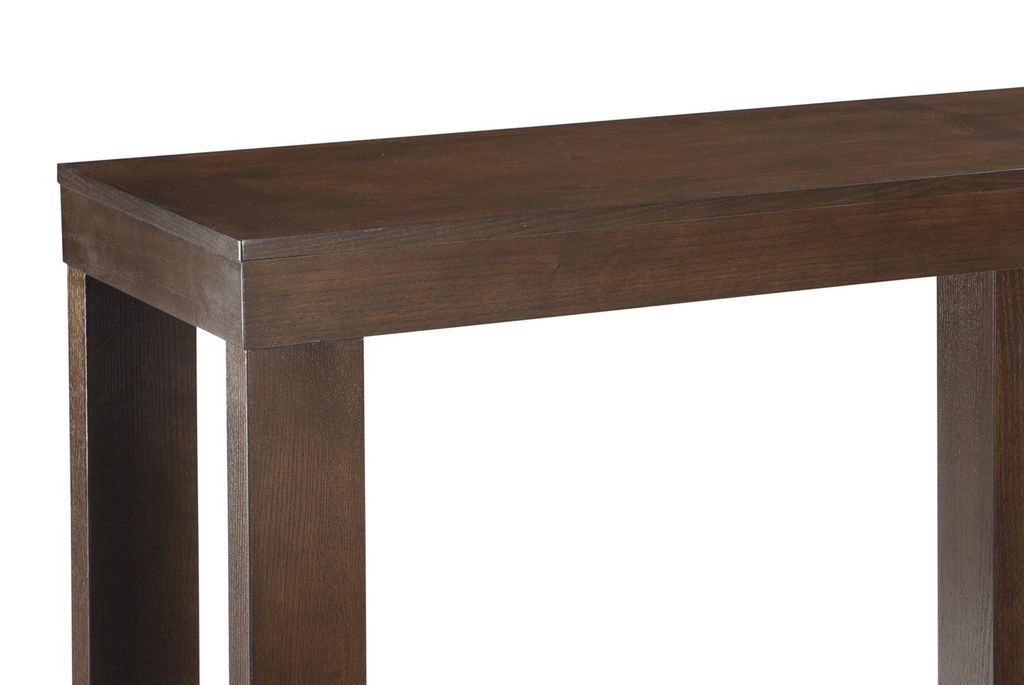 Rectangular Wooden Sofa Table with Sled Base, Espresso Brown - View 2