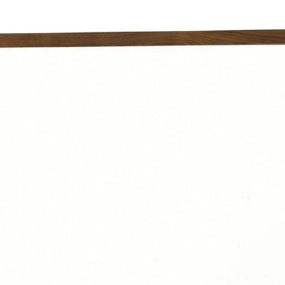 Noe 40 Inch Modern Wall Mirror, Sleek Wood Frame, Walnut Veneer - View 3
