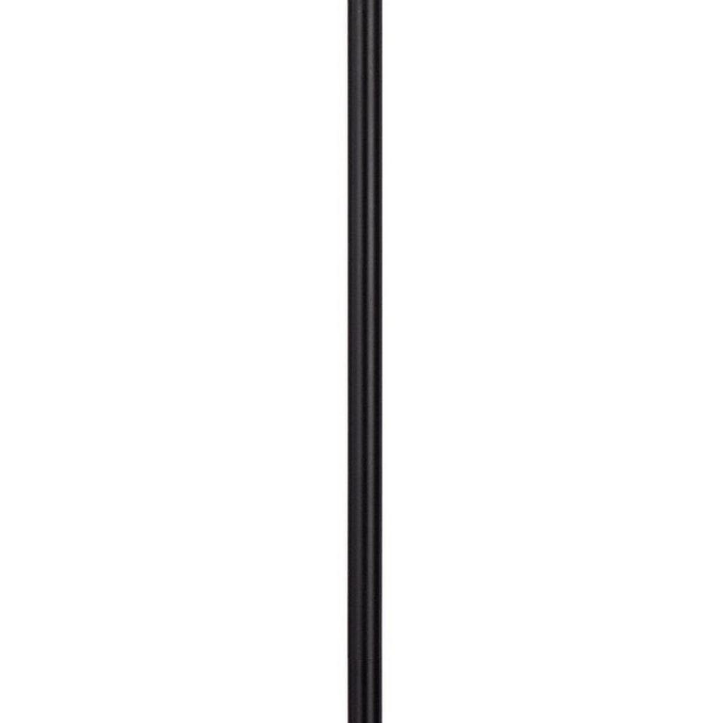 61 Inch Modern Floor Lamp, Hanging Mesh Shade, Metal Base, Black - View 3