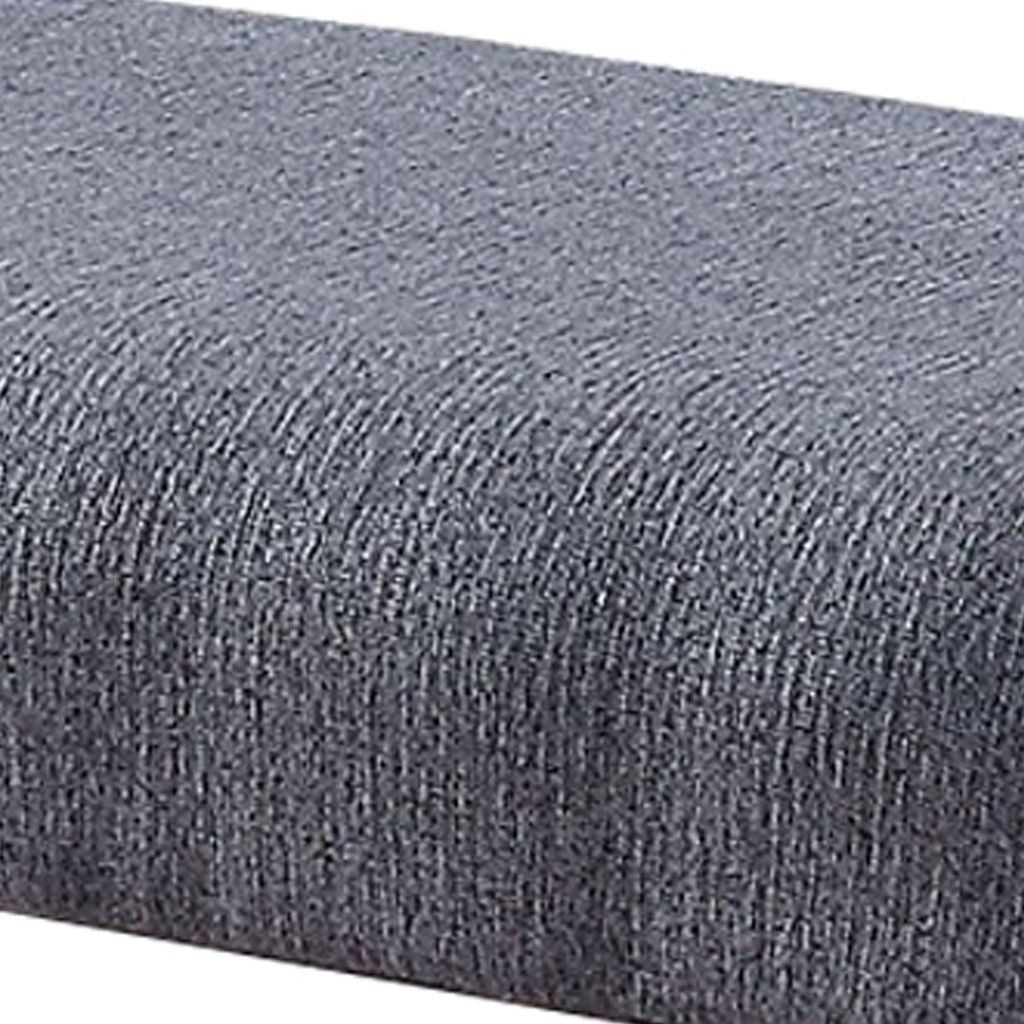Rectangular Fabric Counter Height Bench with Padded Seat, Brown and Blue - View 2