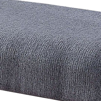 Rectangular Fabric Counter Height Bench with Padded Seat, Brown and Blue - View 2