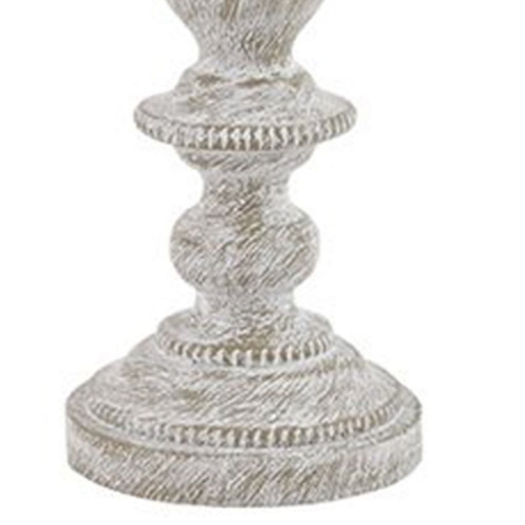 Drum Shade Table Lamp with Pedestal Base, Set of 2, Beige and Off White - View 4
