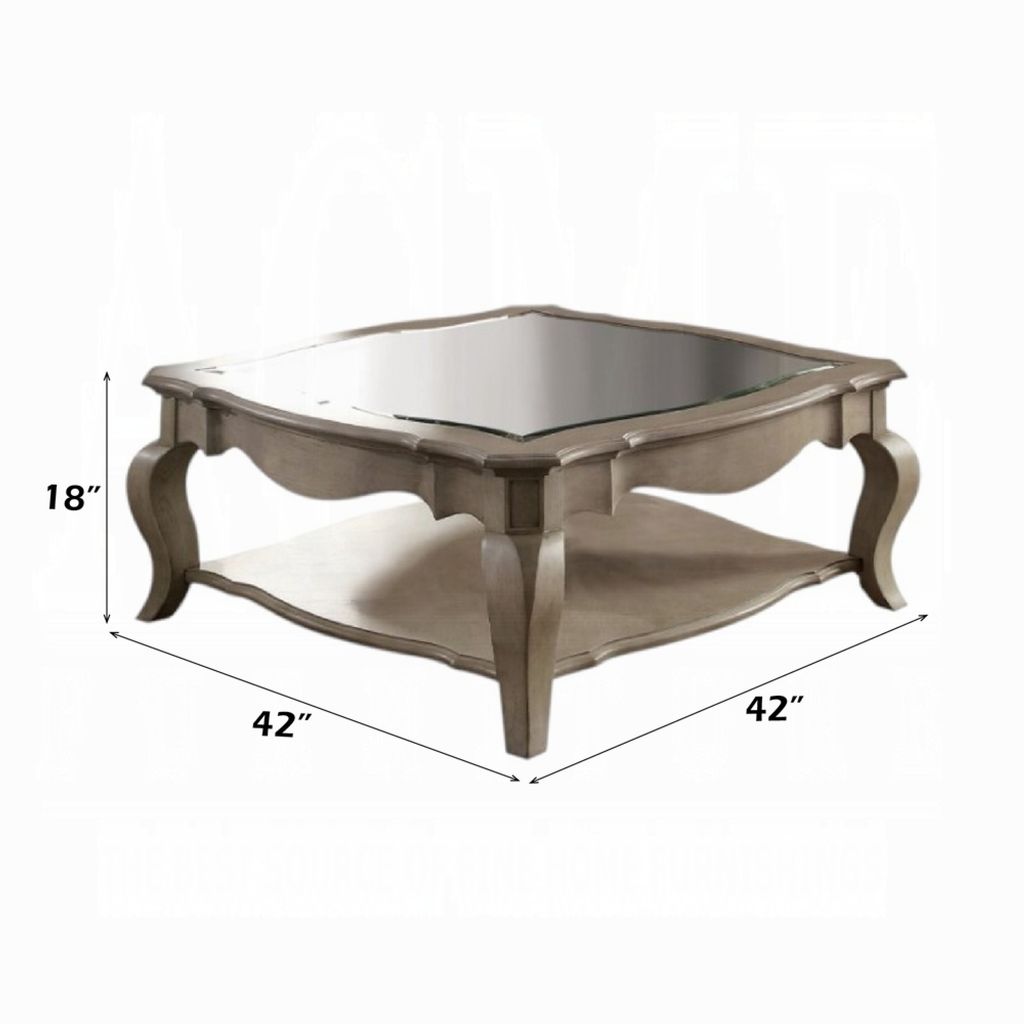 Charming Coffee Table, Brown& Clear Glass - View 6