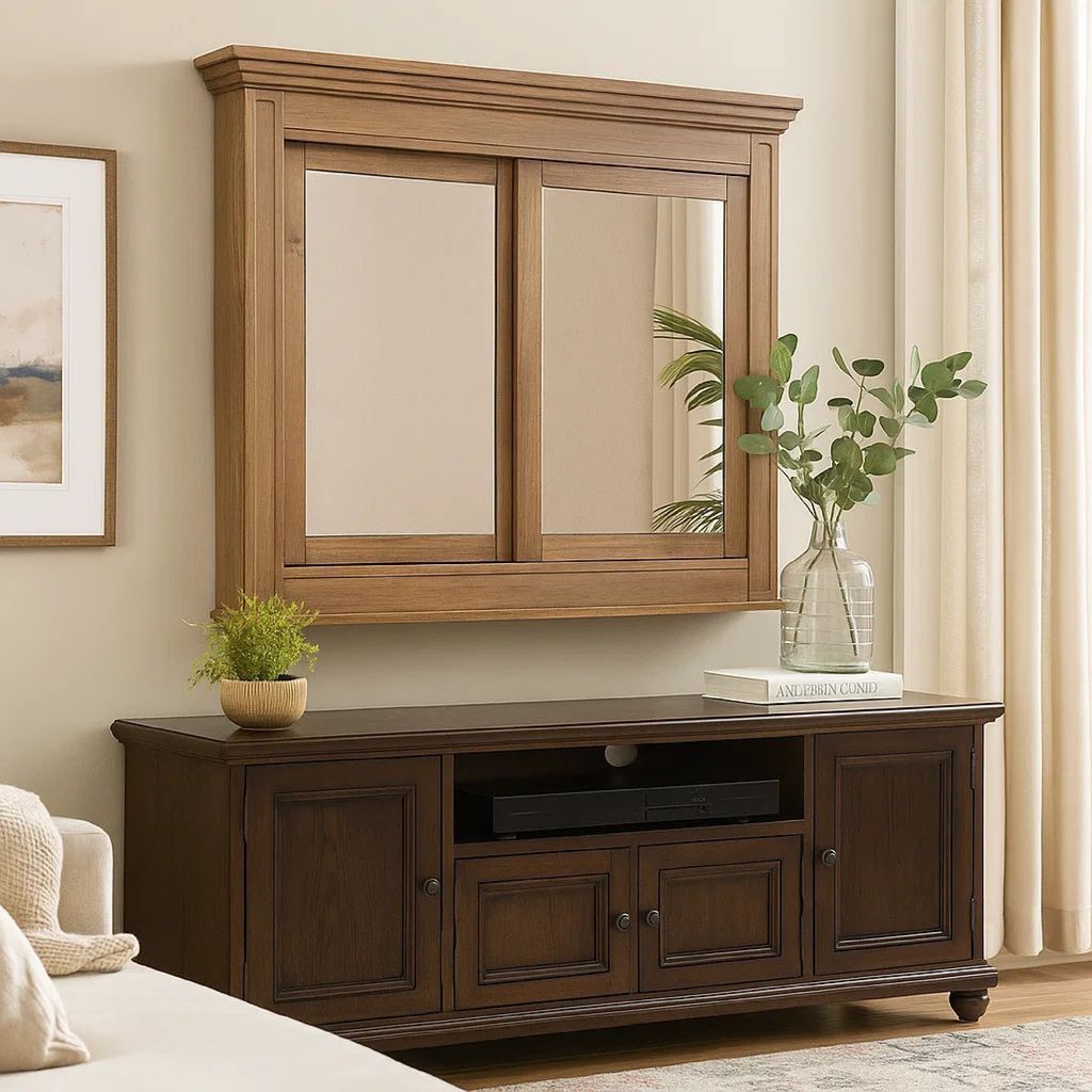 5 MM Beveled Cabinet Mirror with Storage, Brown - View 7