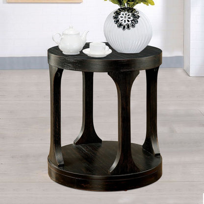 Carrie Transitional End Table, Antique Black - View 7