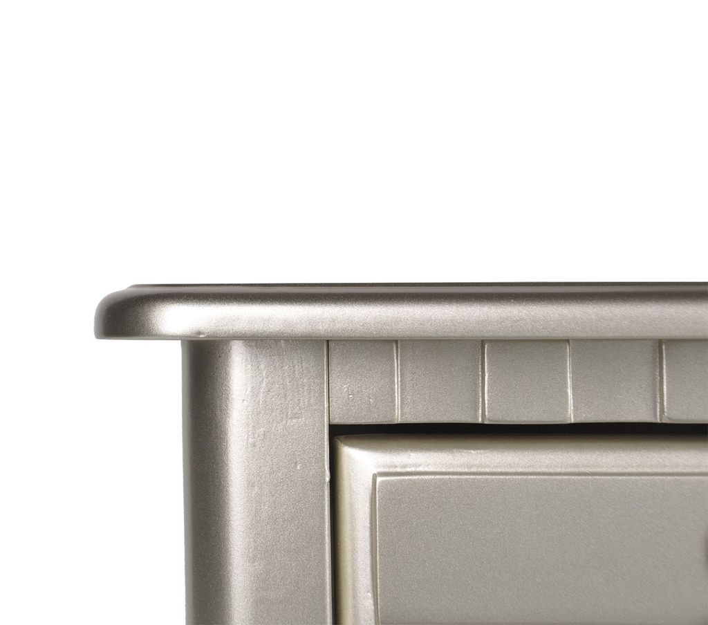 Commodious Vanity Set Featuring Stool And Mirror Silver - View 7